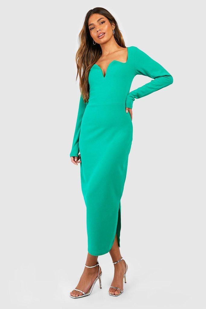 Womens Sweetheart Neckline Midaxi Dress - Green - 8, Green