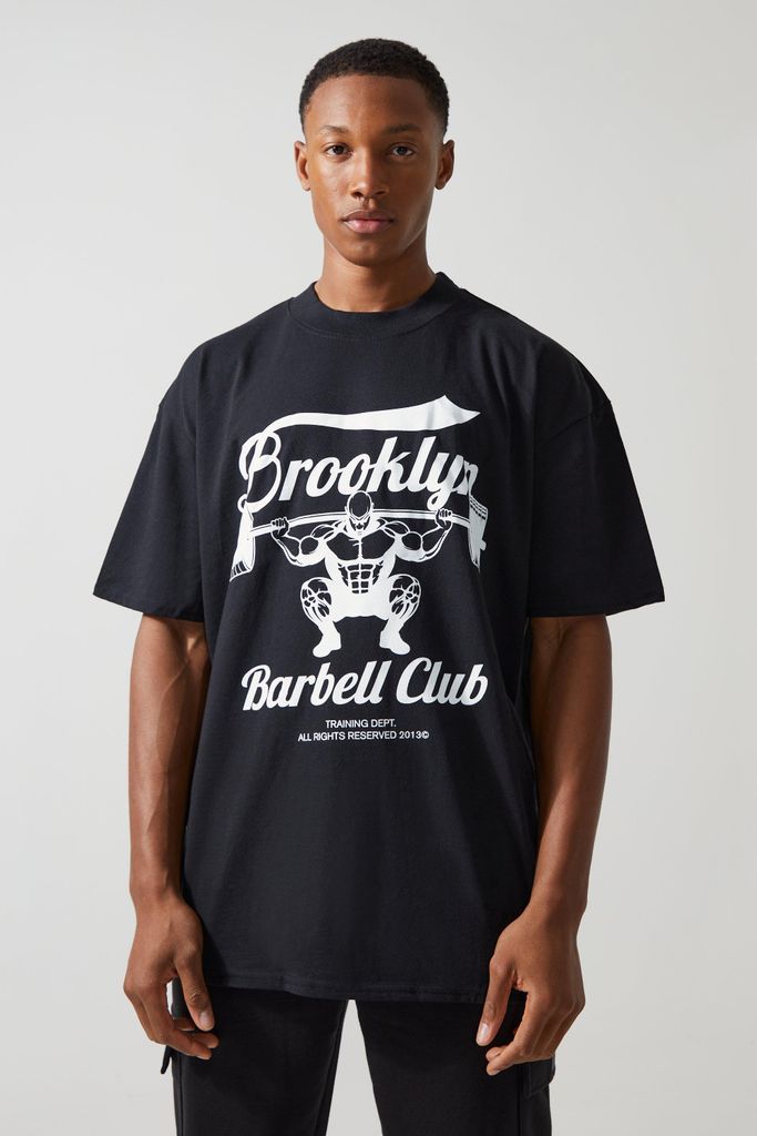 Men's Man Active Brooklyn Barbell Club T-Shirt - Black - S, Black