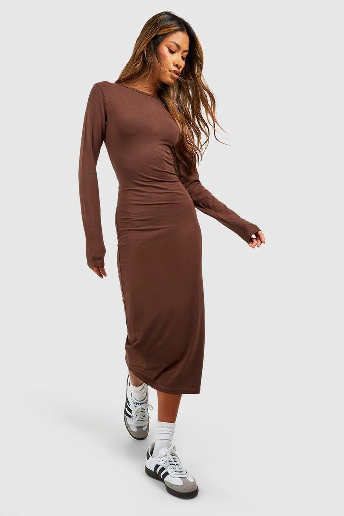 Womens Premium Super Soft Midaxi Dress - Brown - 8, Brown