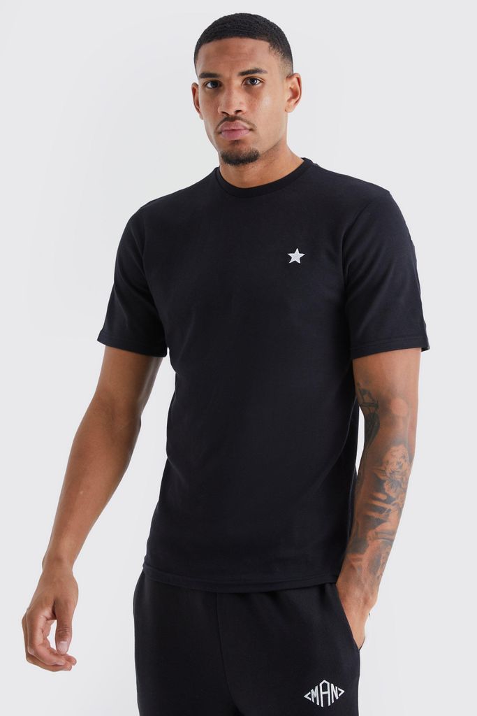 Men's Tall Star Graphic Interlock T-Shirt - Black - S, Black