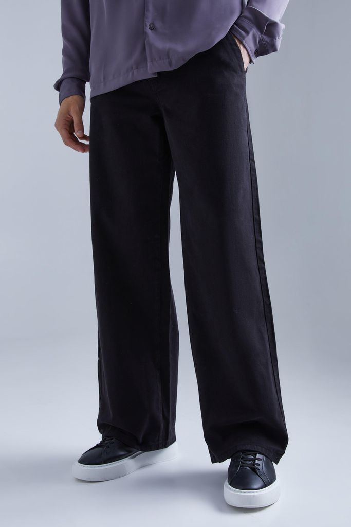 Men's Wide Fit Chino Trouser - Black - 28, Black