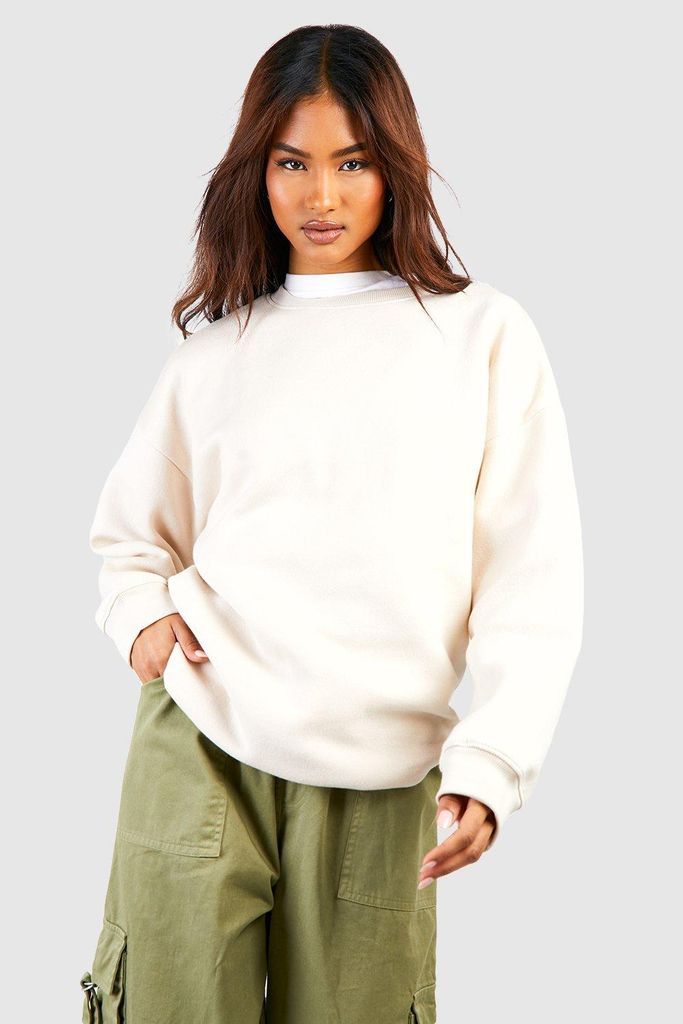 Womens Tall Basic Sweatshirt - Beige - S, Beige