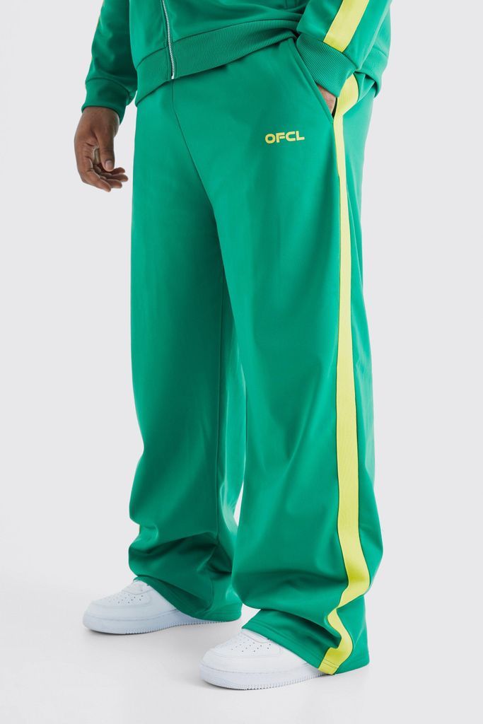 Men's Plus Relaxed Tricot Zip Detail Jogger - Green - Xxxl, Green