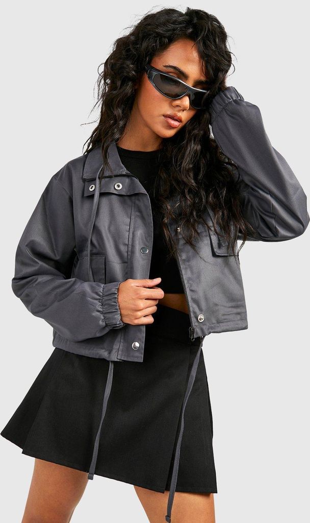 Womens Pocket Detail Jacket - Grey - 8, Grey