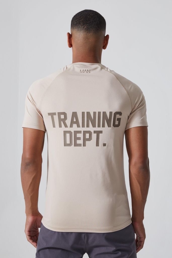 Men's Man Active Training Dept Muscle Fit T-Shirt - Beige - S, Beige