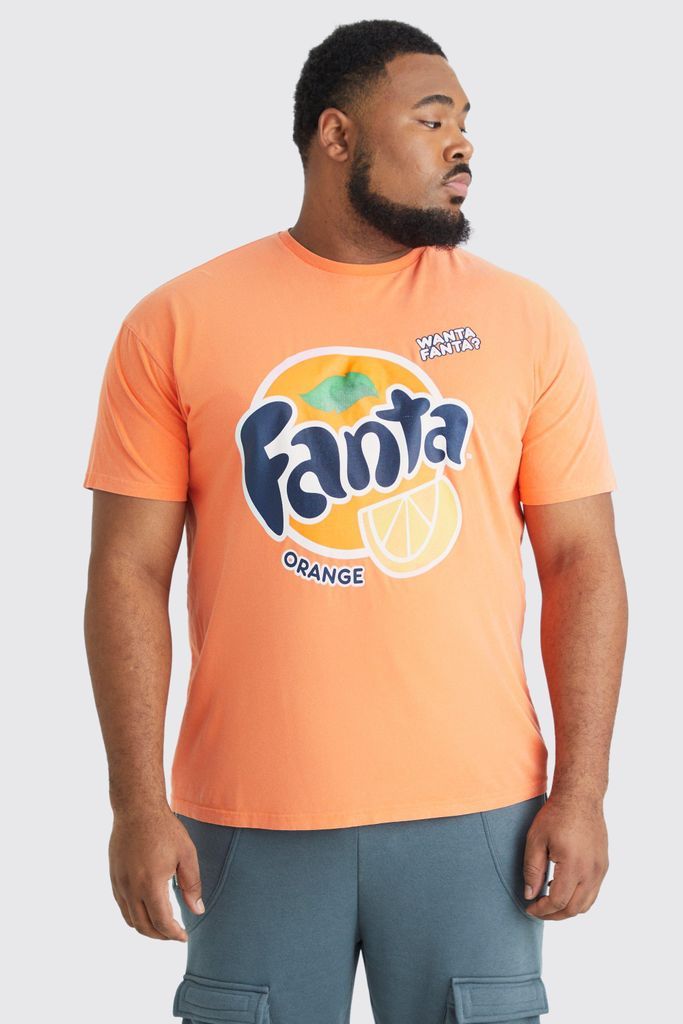 Men's Plus Fanta Orange Wash License T-Shirt - Xxxl, Orange