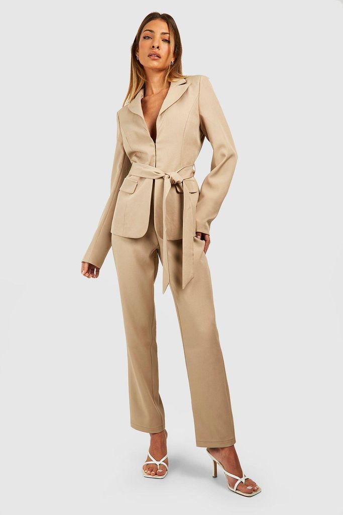 Womens Tailored Slim Fit Cigarette Trouser - Beige - 6, Beige