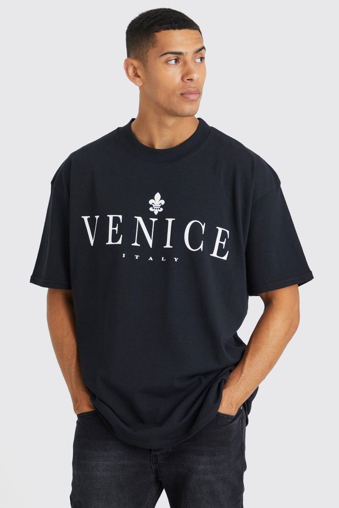 Men's Oversized Venice T-Shirt - Black - S, Black