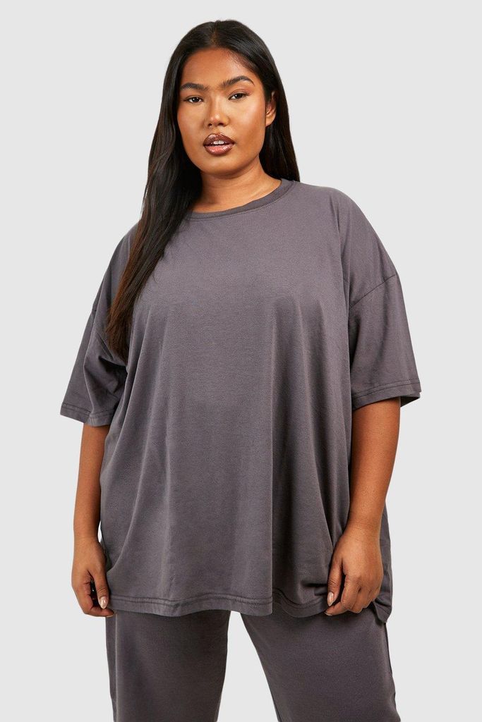 Womens Plus Oversized T-Shirt - Grey - 16, Grey
