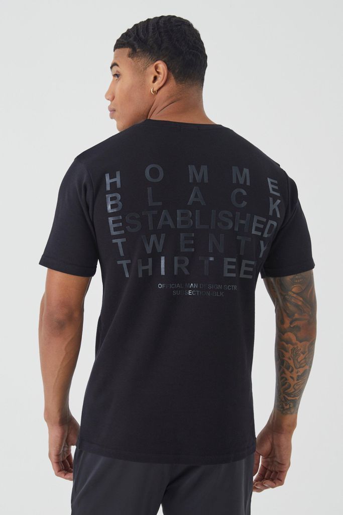 Men's Slim Heavyweight Interlock Graphic T-Shirt - Black - S, Black