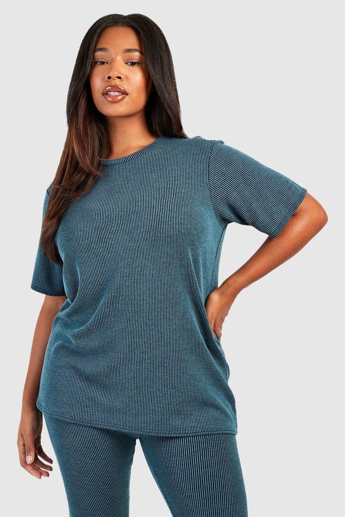 Womens Plus Washed Oversized T-Shirt - Green - 16, Green