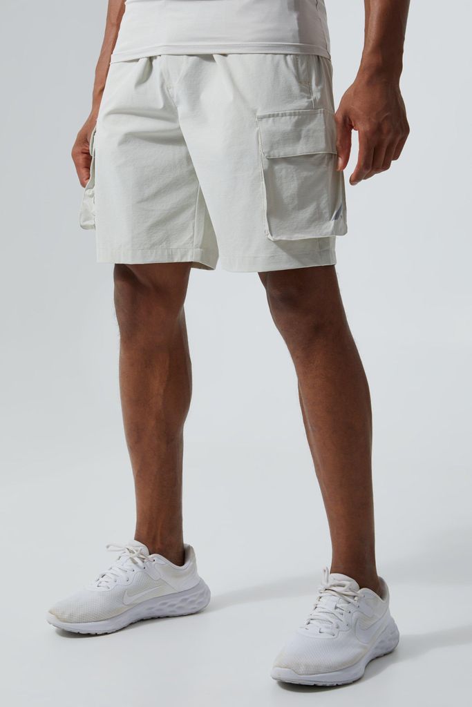 Men's Active Cargo Shorts - Beige - S, Beige