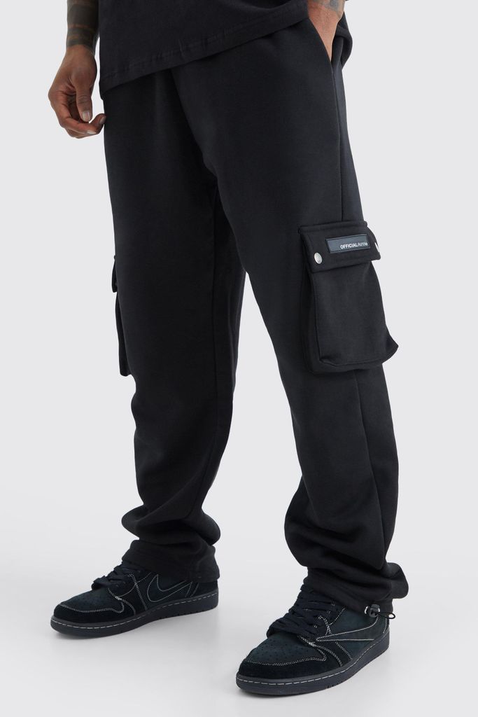Men's Loose Fit Cargo Jogger With Toggle Cuff - Black - S, Black