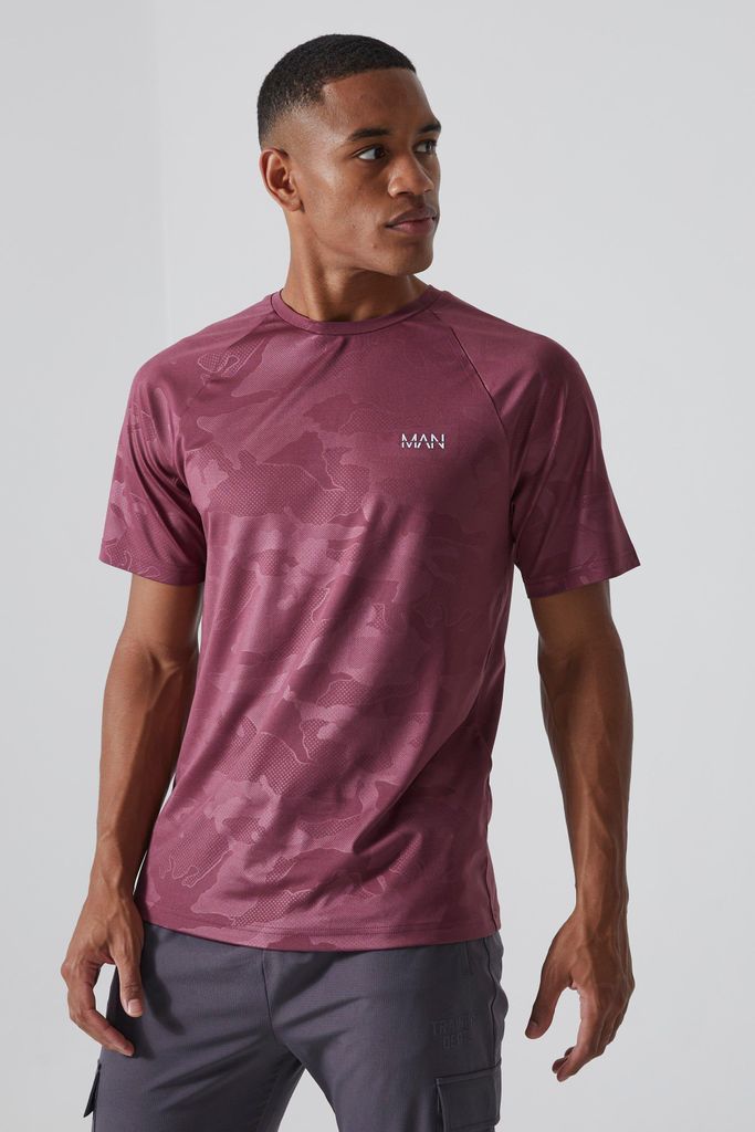 Men's Man Active Camo Raglan Performance T-Shirt - Brown - S, Brown