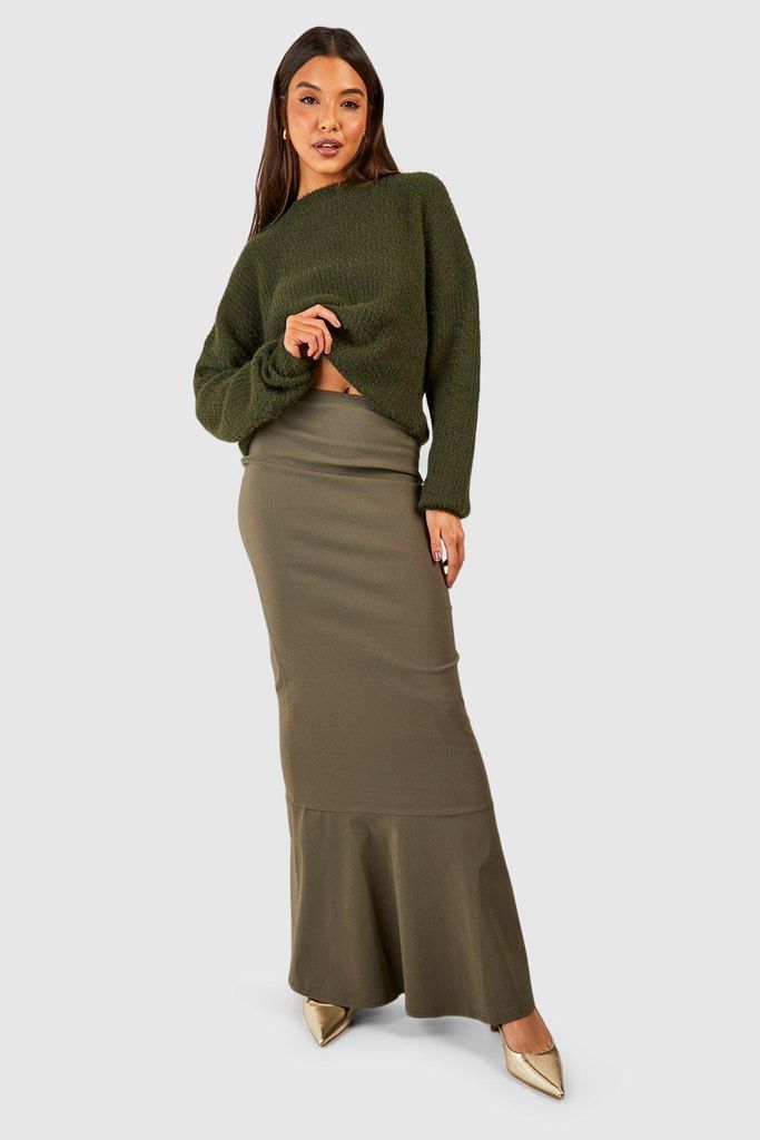 Womens Bengaline Maxi Skirt - Green - 6, Green