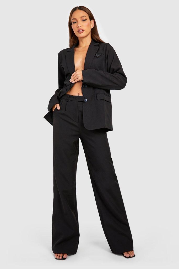 Womens Tall Tailored Wide Leg Trousers - Black - 6, Black
