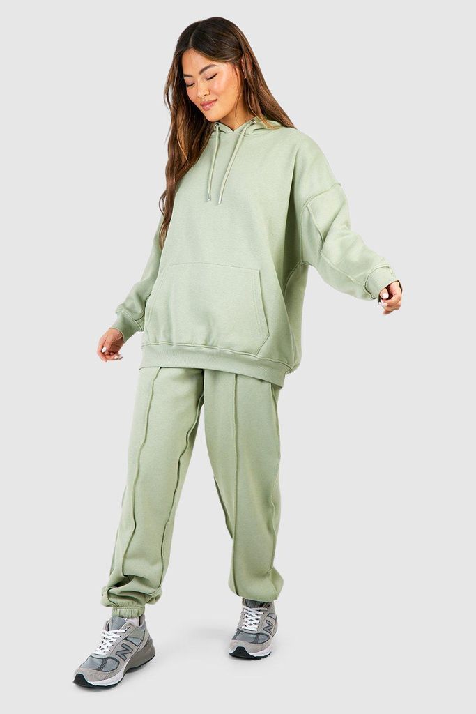 Womens Exposed Seam Oversized Jogger - Green - S, Green