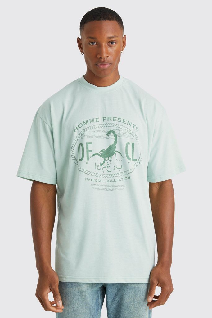 Men's Oversized Ofcl Tonal Embroidered T-Shirt - Green - S, Green