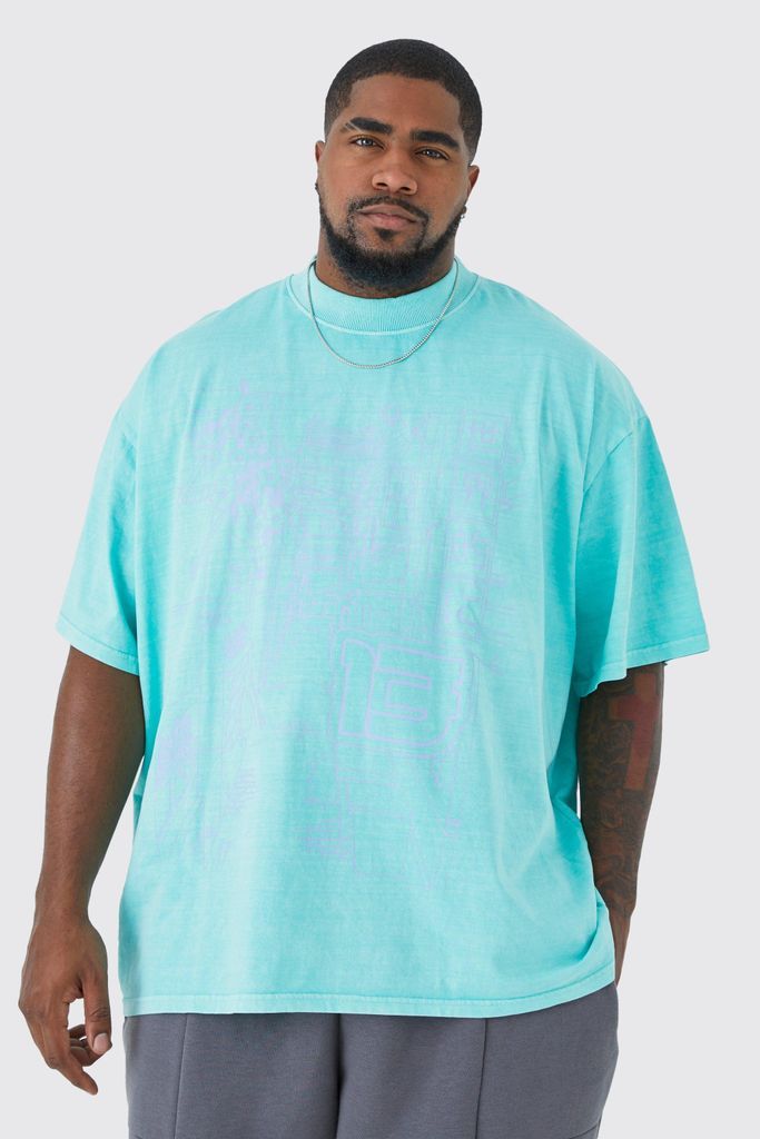 Men's Plus Oversized City Line Box Graphic T-Shirt - Blue - Xxxl, Blue