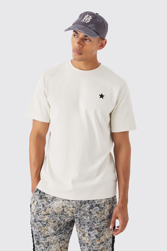 Men's Star Graphic Interlock T-Shirt - Cream - S, Cream