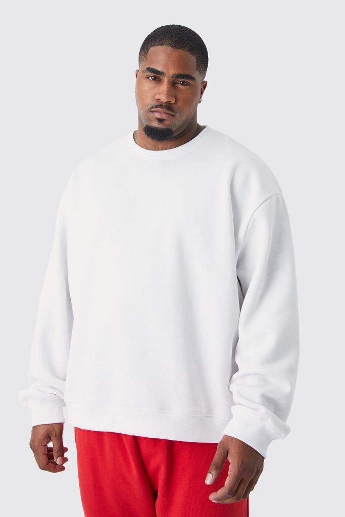Men's Plus Boxy Sweatshirt - White - Xxxl, White