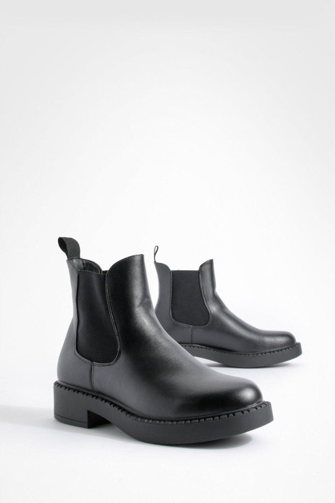 Womens Tab Detail Chelsea Boots - Black - 3, Black