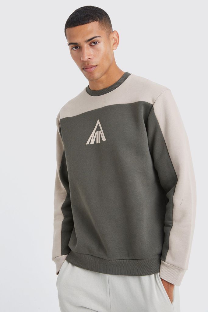 Men's Man Colour Block Sweatshirt - Multi - S, Multi