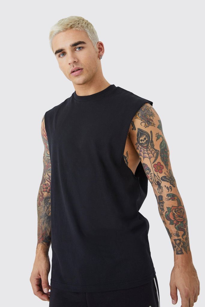 Men's Basic Drop Armhole Vest - Black - S, Black