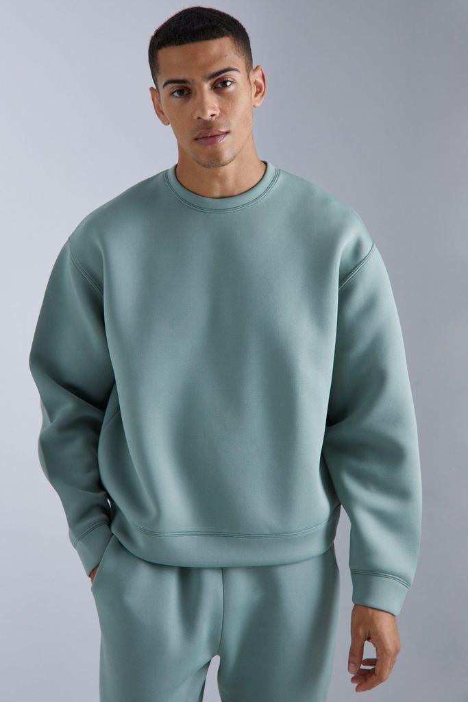 Men's Oversized Boxy Bonded Scuba Sweatshirt - Green - S, Green