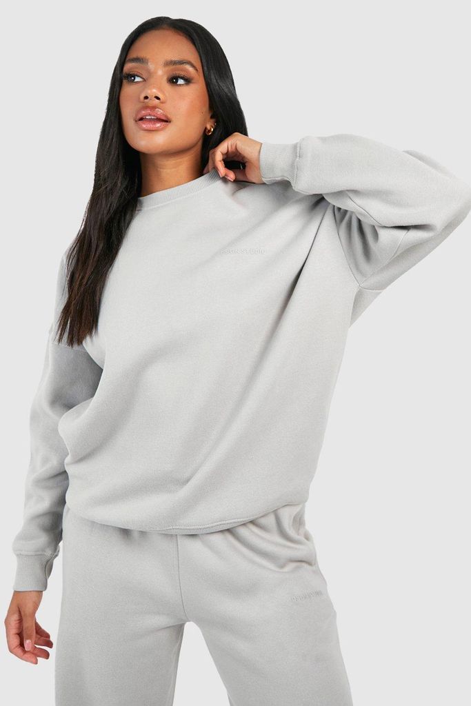Womens Dsgn Studo Slogan Oversized Sweatshirt - Grey - S, Grey