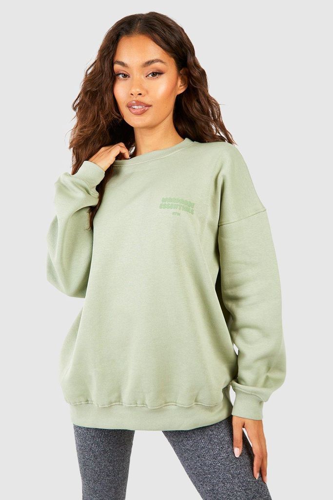 Womens Warddressing Gown Essentials Oversized Sweatshirt - Green - S, Green