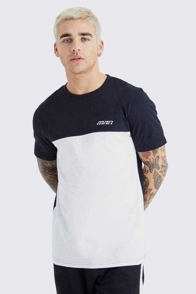 Men's Slim Colour Block T-Shirt - Black - S, Black