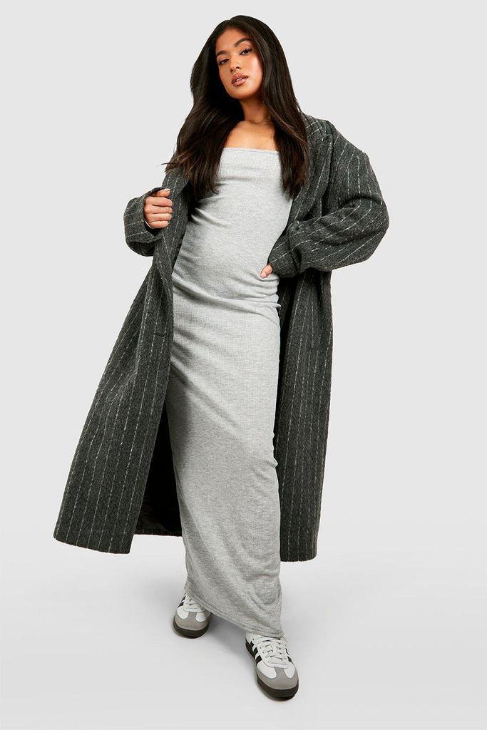 Womens Petite Square Neck Long Sleeve Maxi Dress - Grey - 6, Grey