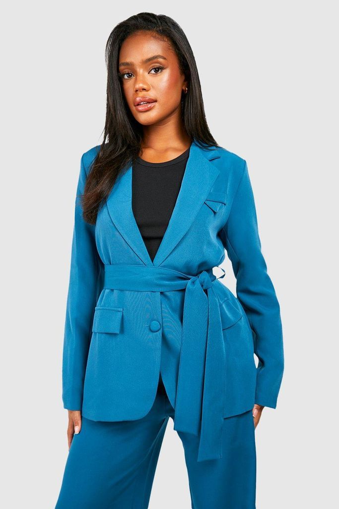 Womens Relaxed Fit Single Breasted Tailored Blazer - Green - 6, Green