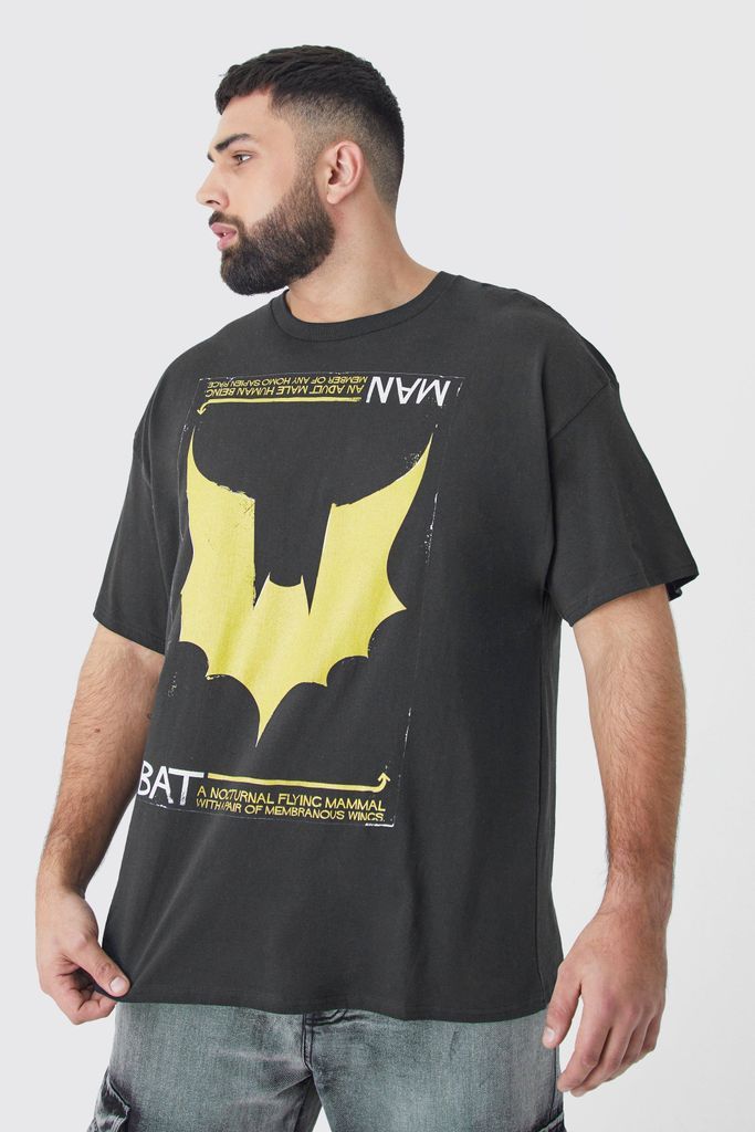 Men's Plus Size Batman Chest Print License T-Shirt - Black - Xxxl, Black