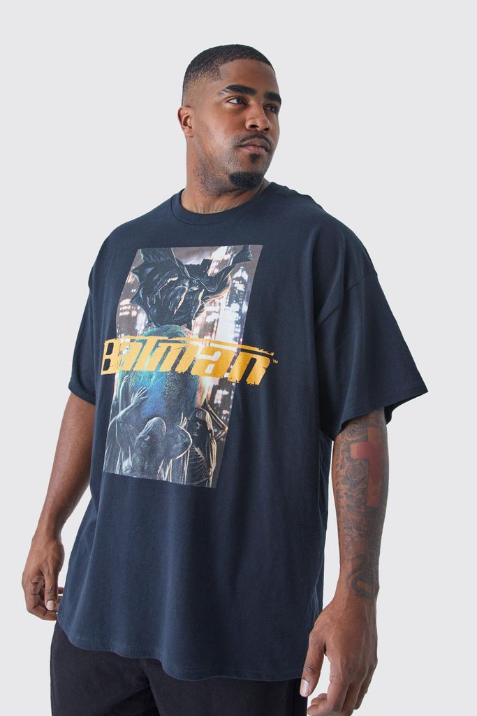 Men's Plus Size Batman Chest Print License T-Shirt - Black - Xxxl, Black