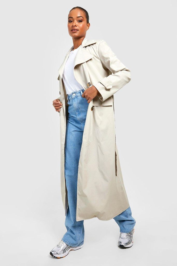 Womens Tall Oversized Belted Trench Coat - Beige - 10, Beige