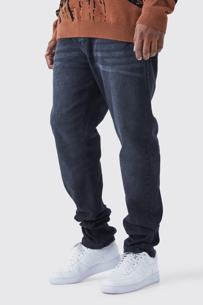 Men's Plus Skinny Stretch Stacked Jeans - Black - 38, Black