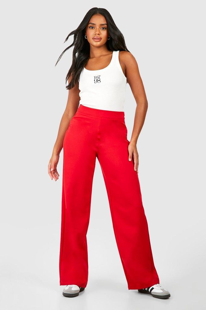 Womens Straight Leg Tailored Trousers - 6, Red