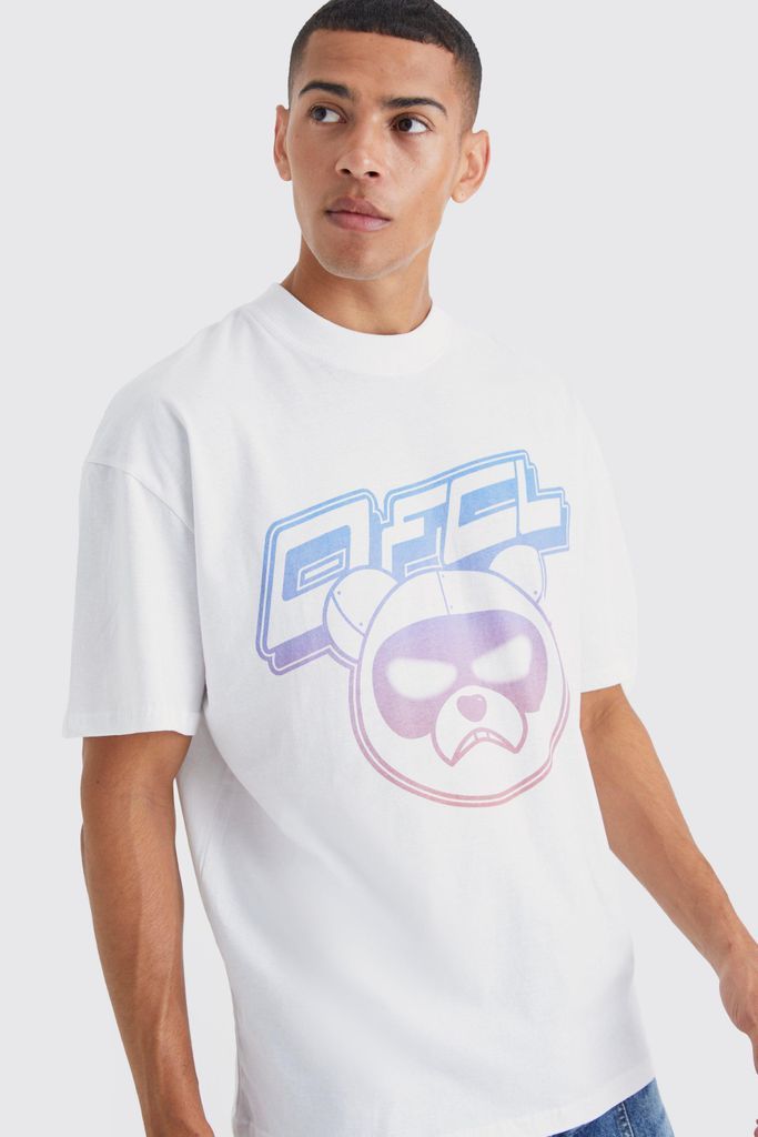 Men's Oversized Ofcl Teddy Graphic T-Shirt - White - S, White