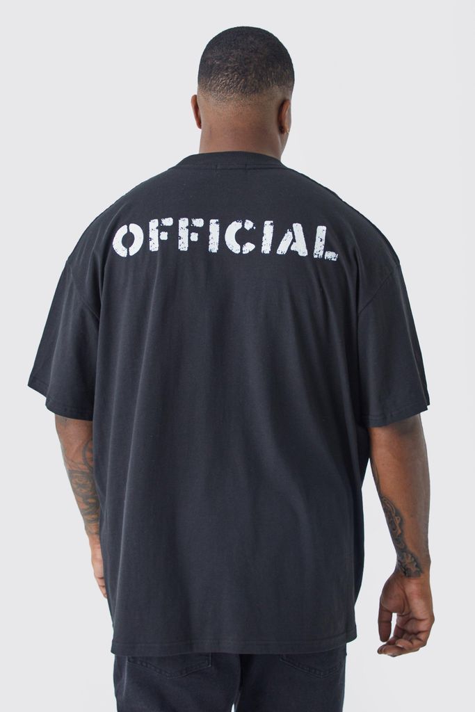 Men's Plus Oversized Official Back Print T-Shirt - Black - Xxxl, Black