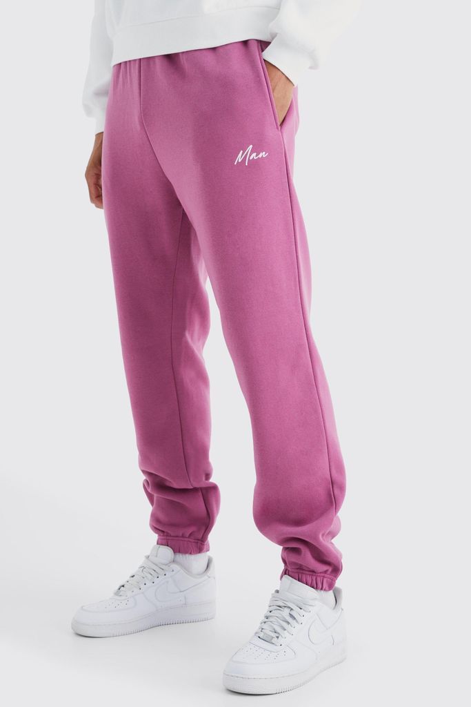 Men's Tall Core Fit Man Signature Branded Jogger - Pink - S, Pink