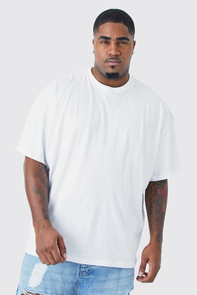 Men's Plus Oversized Fit T-Shirt - White - Xxxl, White
