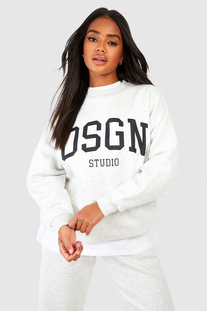 Womens Dsgn Studio Slogan Printed Oversized Sweatshirt - Grey - S, Grey