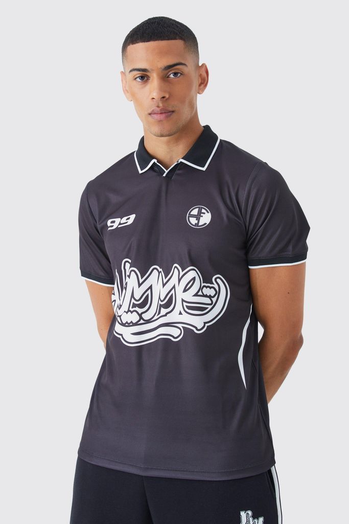 Men's Homme Short Sleeve Football Shirt - Black - S, Black