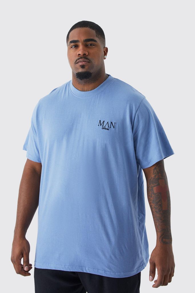 Men's Plus Man Slim Basic T-Shirt - Blue - Xxxl, Blue