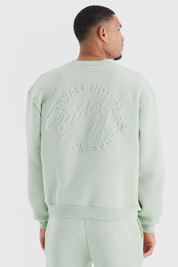 Men's Tall Official Oversized Boxy Embossed Sweatshirt - Green - S, Green