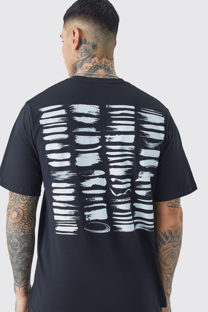 Men's Tall Oversized Abstract Back Print T-Shirt - Black - S, Black