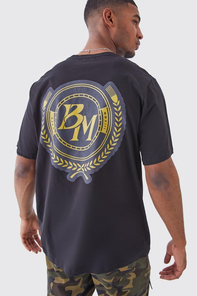 Men's Tall Oversized Bm Back Print T-Shirt - Black - S, Black