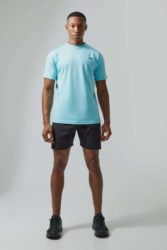 Men's Man Active Performance Tshirt And Short Set - Blue - S, Blue